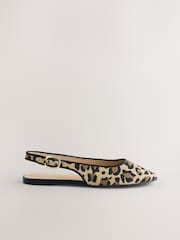 Leopard Forever Comfort® Round Toe Slingback Flats - Image 9 of 11