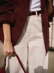 Mint Velvet Red Burgundy Wool Blend Hand Finished Blazer - Image 6 of 8