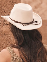 Mint Velvet Cream Cowboy Hat - Image 2 of 6