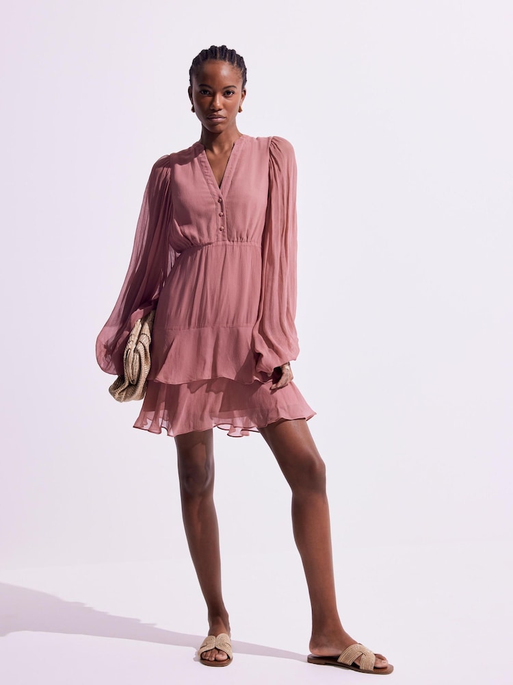 Buy Mint Velvet Pink Ruffle Boho Mini Dress from Next Indonesia Buy Mint Velvet Pink Ruffle Boho Mini Dress from Next Indonesia