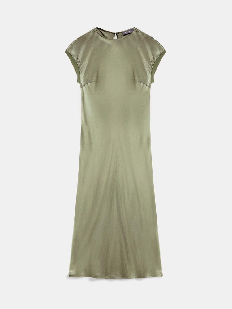 Buy Mint Velvet Green Khaki Satin Midi Dress from the Next UK