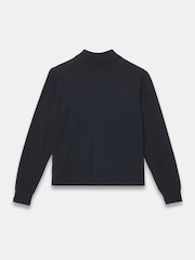 Mint Velvet Black Cotton Blend Button Collar Cardigan - Image 8 of 8