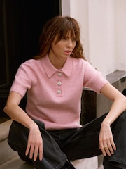 Mint Velvet Pink Short Sleeve Knit Top - Image 6 of 8