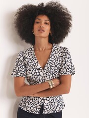 Mint Velvet Blue Heart Print Top - Image 6 of 8