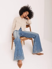 Mint Velvet Natural Fine Knit Cotton Blend Cardigan - Image 3 of 8