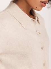 Mint Velvet Natural Fine Knit Cotton Blend Cardigan - Image 4 of 8