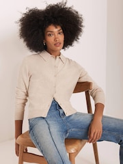 Mint Velvet Natural Fine Knit Cotton Blend Cardigan - Image 5 of 8