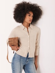 Mint Velvet Natural Fine Knit Cotton Blend Cardigan - Image 6 of 8