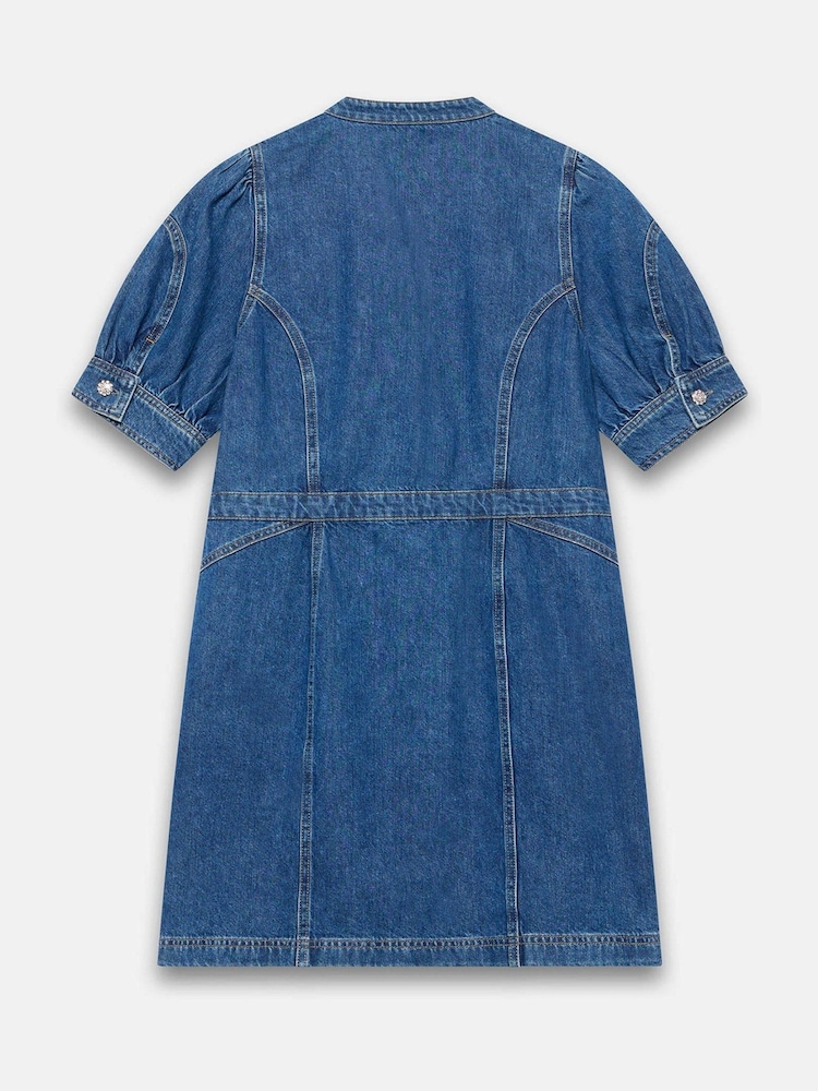 Mint Velvet Blue Indigo Wash Denim Mini Dress - Image 8 of 8 Mint Velvet Blue Indigo Wash Denim Mini Dress - Image 8 of 8