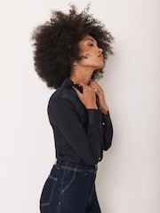 Mint Velvet Blue Satin Utility Shirt - Image 3 of 8