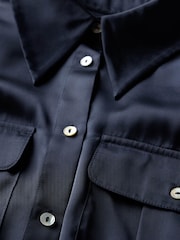 Mint Velvet Blue Satin Utility Shirt - Image 8 of 8