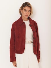 Mint Velvet Red Suede Jacket - Image 2 of 8