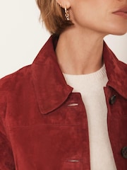 Mint Velvet Red Suede Jacket - Image 6 of 8
