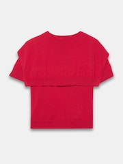 Mint Velvet Red Scarf Detail Cotton Blend Knit Top - Image 8 of 8