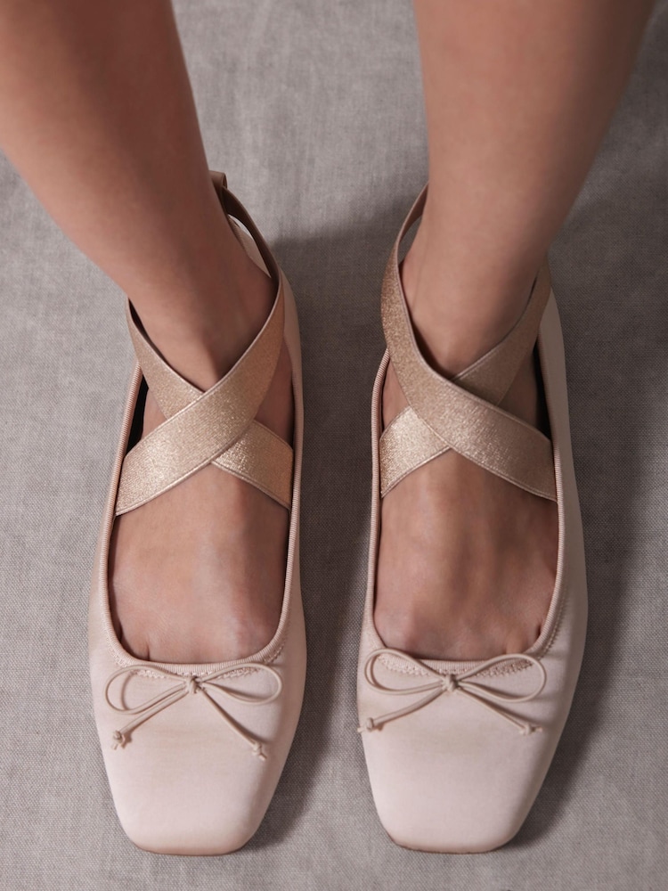 Mint Velvet Pink Kallie Strappy Ballet Flats - Image 1 of 5
