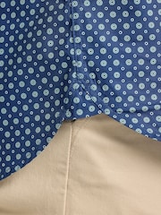 Raging Bull Blue Long Sleeve Dotty Print Cotton Shirt - Image 4 of 5