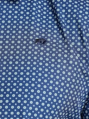 Raging Bull Blue Long Sleeve Dotty Print Cotton Shirt - Image 5 of 5