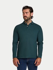 Raging Bull Green Long Sleeve Classic Pique Polo Shirt - Image 1 of 5