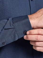 Raging Bull Blue Long Sleeve Dash Dobby Cotton Shirt - 画像 3 / 5