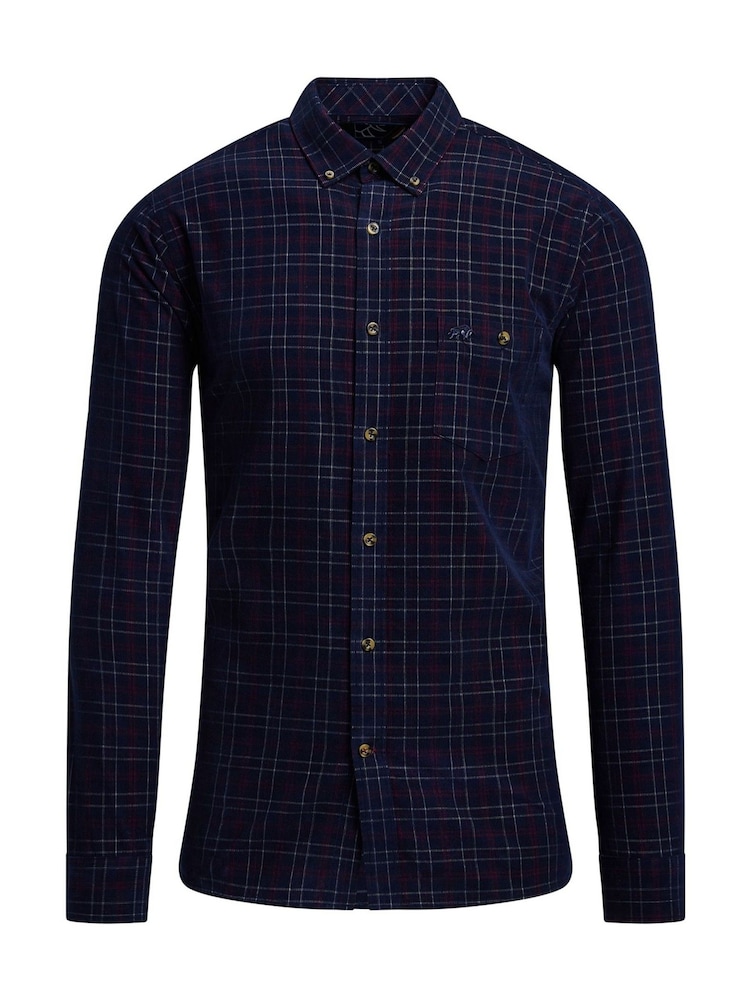 Raging Bull Red Long Sleeve Check Corduroy Shirt - Image 7 of 7