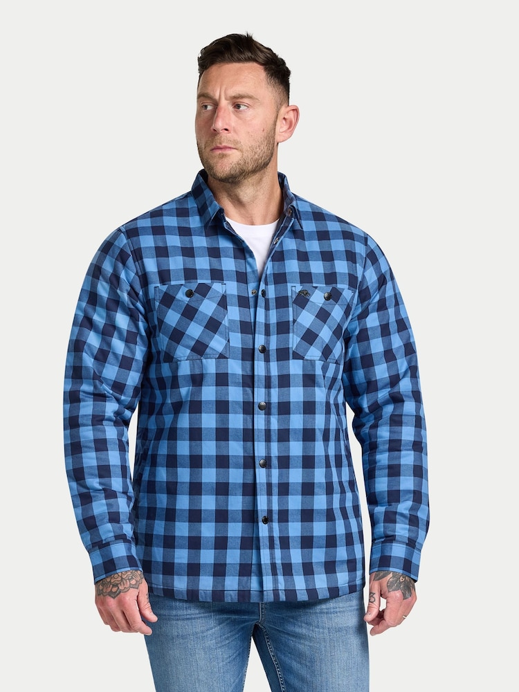 Raging Bull Blue Long Sleeve Quilted Shacket - Image 1 of 5