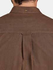 Raging Bull Long Sleeve Brushed Two Tone Bold Herringbone Brown Shirt - Image 6 of 8