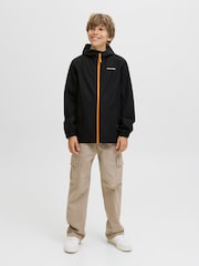JACK & JONES Junior Lightweight Rain Black Jacket - Image 3 of 5