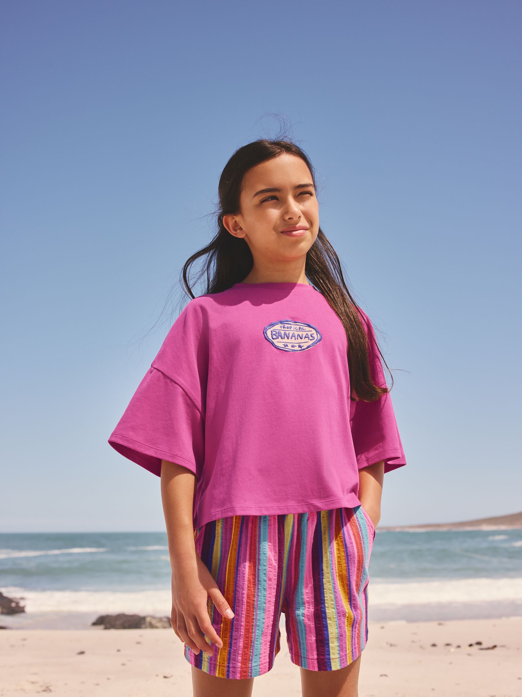 Buy Pink/Stripe Fruit - T-Shirt and Textured Shorts Set (3-16yrs