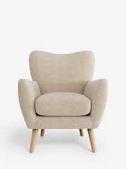 Chunky Weave Cream Wilson Highback Armchair - Image 2 of 5
