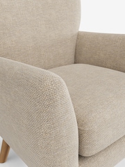 Chunky Weave Cream Wilson Highback Armchair - Image 4 of 5