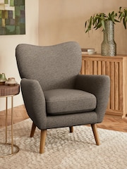 Chunky Weave Dark Natural Wilson Highback Armchair - Image 1 of 5