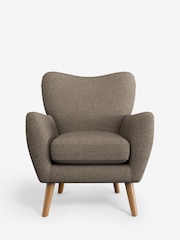 Chunky Weave Dark Natural Wilson Highback Armchair - Image 2 of 5
