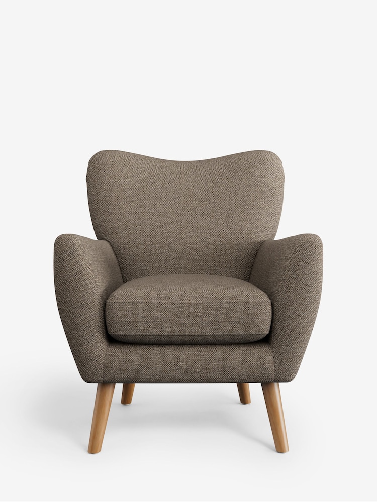 Chunky Weave Dark Natural Wilson Highback Armchair - Image 2 of 5