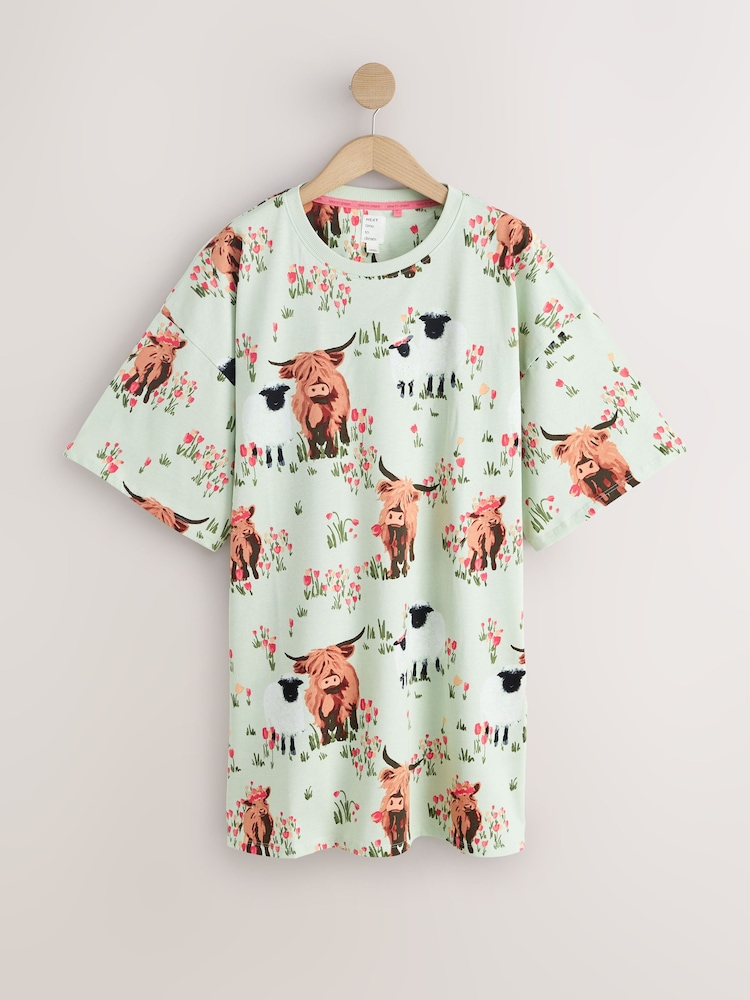 Salbeigrün Hamish The Highland Cow - Nachthemden im 2er-Pack - Bild 2 von 5