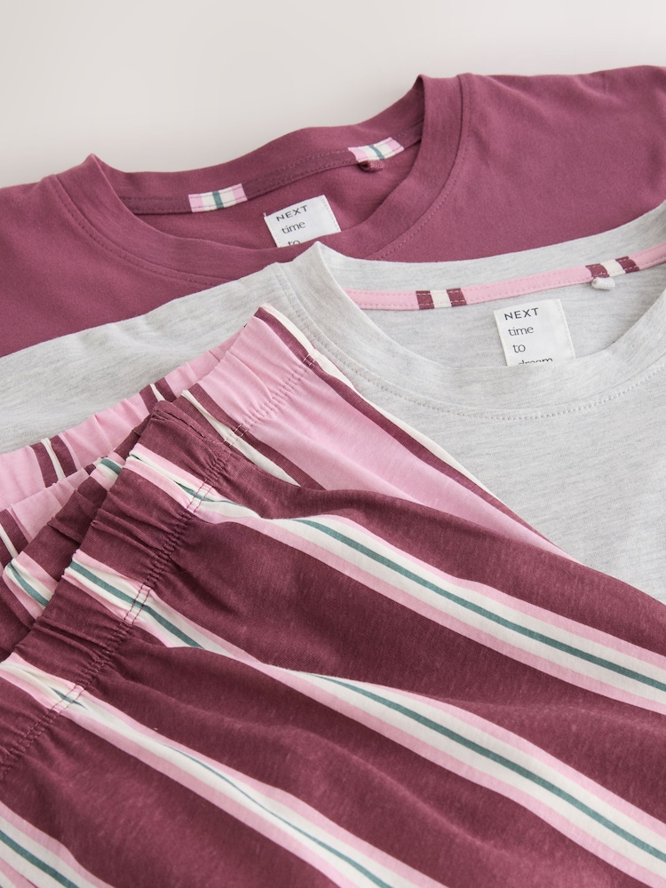 Burgundy/Pink Stripe - Zestaw 2 piżam z krótkim rękawem - Obraz 11 z 11 Burgundy/Pink Stripe - Zestaw 2 piżam z krótkim rękawem - Obraz 11 z 11