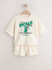 Cream Pickleball - Set aus schwerem T-Shirt und Shorts (3–16Jahre) - Bild 1 von 5