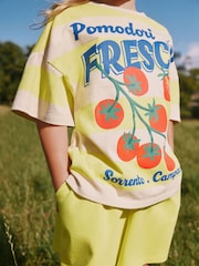 Gelbe Streifen Tomate - Set aus schwerem T-Shirt und Shorts (3–16Jahre) - Bild 2 von 7
