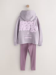 Dusky Purple Slogan Hoodie And Leggings Set (3-16yrs) - Image 7 of 9