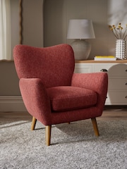 Cotswold Chenille Dark Terracotta Orange Wilson Highback Armchair - Image 1 of 4