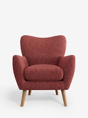 Cotswold Chenille Dark Terracotta Orange Wilson Highback Armchair - Image 2 of 4