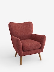 Cotswold Chenille Dark Terracotta Orange Wilson Highback Armchair - Image 3 of 4