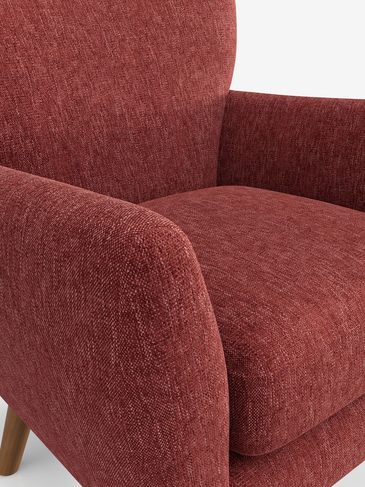 Cotswold Chenille Dark Terracotta Orange Wilson Highback Armchair - Image 4 of 4