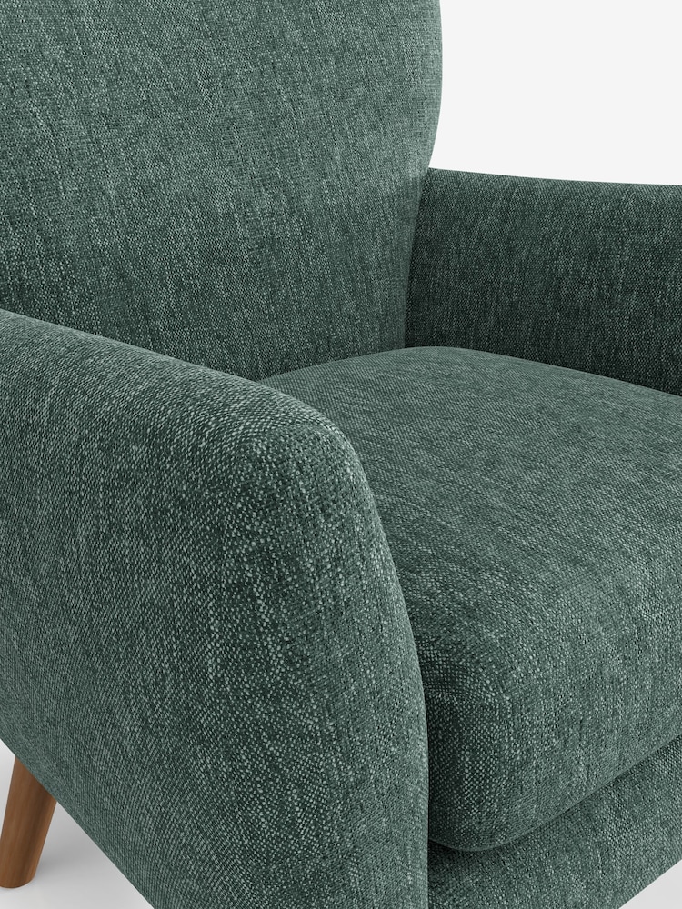 Cotswold Chenille Mid Slate Teal Green Wilson Highback Armchair - Image 4 of 4