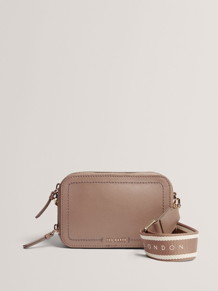 Ted Baker Cream Linzie Webbing Leather Small Cross-Body Camera Bag - Image 1 of 6 Ted Baker Cream Linzie Webbing Leather Small Cross-Body Camera Bag - Image 1 of 6