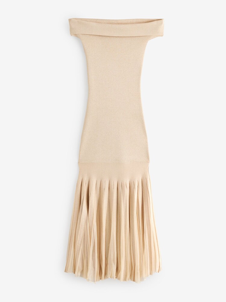 Ted Baker Natural Rylla Off The Shoulder Knitted Maxi Dress - Image 1 of 1