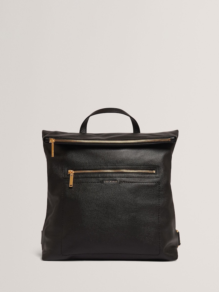 Ted Baker Black Luccea - Webbing Leather Backpack - Image 1 of 5 Ted Baker Black Luccea - Webbing Leather Backpack - Image 1 of 5