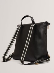 Ted Baker Black Luccea - Webbing Leather Backpack - Image 2 of 5