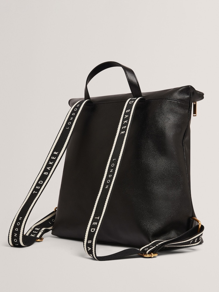 Ted Baker Black Luccea - Webbing Leather Backpack - Image 2 of 5 Ted Baker Black Luccea - Webbing Leather Backpack - Image 2 of 5