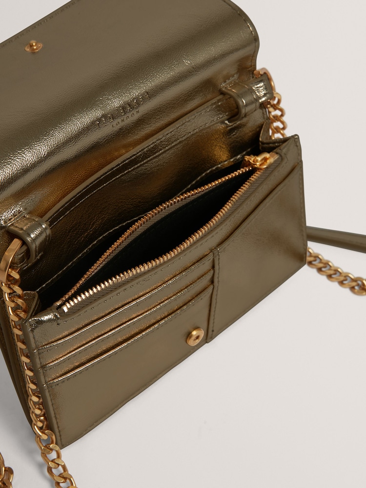 Ted Baker Gold Mahiraa Cross-Body Flapover Bag - Image 5 of 5 Ted Baker Gold Mahiraa Cross-Body Flapover Bag - Image 5 of 5