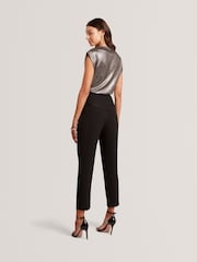 Ted Baker Black Jjesca - Metallic Short Sleeve Top - Image 2 of 5